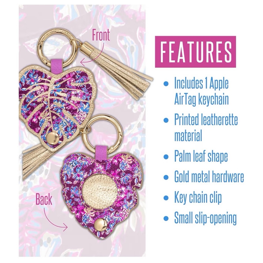 Lilly Pulitzer AirTag Keychain (Amarena Cherry)